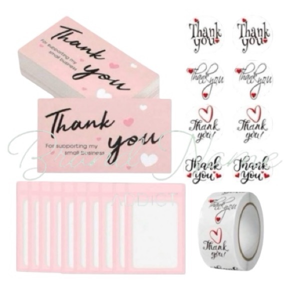 Shipping Other - 570 Piece Set of Pink Thank You Card Resealable Bag Sticker Bundle